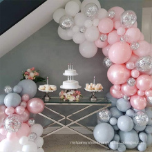 Pink Grey Party Balloons Garland Arch Kit for Wedding Birthday Baby Shower Party Decoration